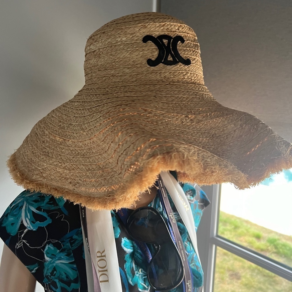 CELINE WIDE-BRIMMED TRIOMPHE HAT IN RAFFIA
NATURAL - Picture 3 of 14